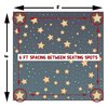 Deerlux 6 ft. Social Distancing Colorful Kids Classroom Seating Area Rug, Starry Sky Design, 8 x 8 ft Large QI003864.L